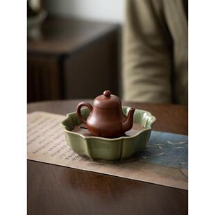 青瓷壶承储水茶托盘陶瓷干泡台茶盘功夫茶具茶承盘茶壶垫子零配件