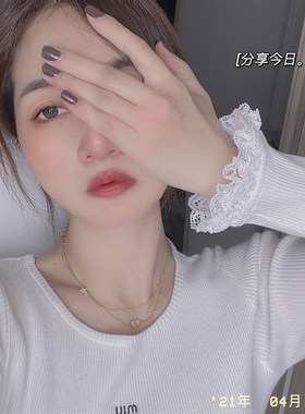 CD多层项链小香风轻奢星星字母锁骨链2021款夏季欧美小众网红吊坠