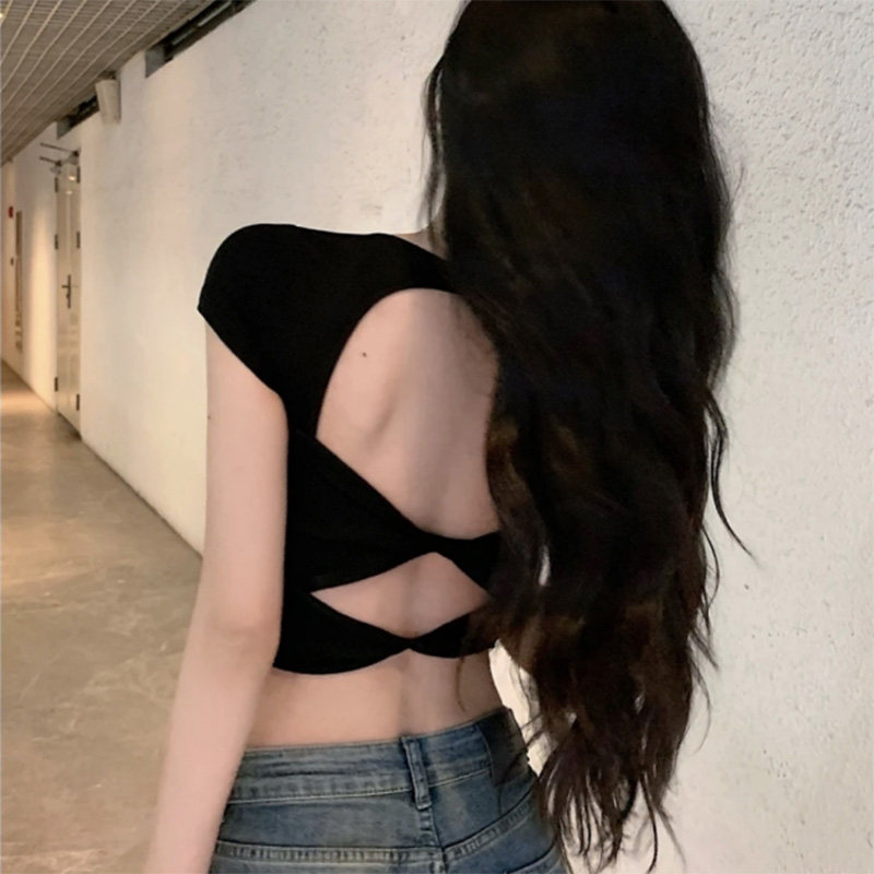 辣妹纯欲风性感露背设计感背心