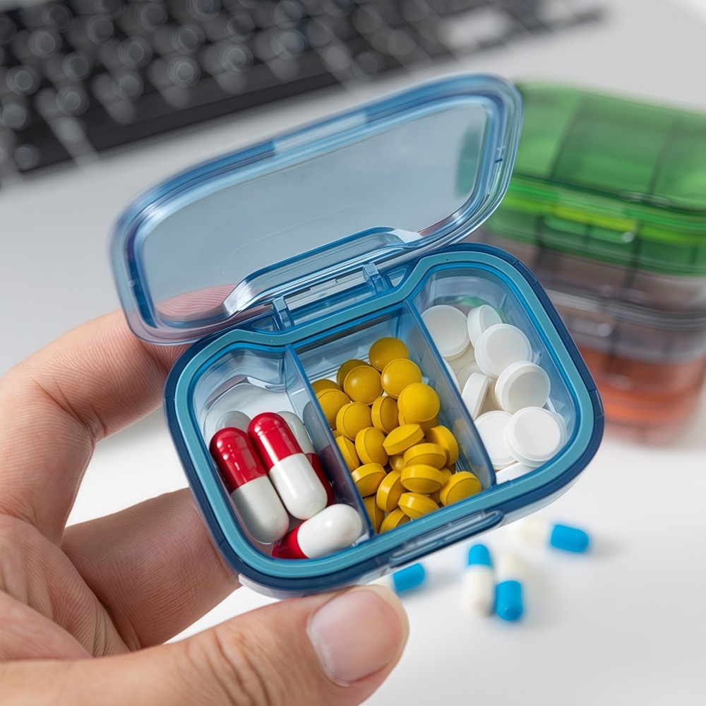 日本小药盒随身一日三餐式便携药丸盒子密封药片分装迷你药物防潮