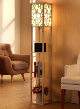 落简约卧新中式置swa033n物架客厅地灯室床灯个性创意沙头发书房
