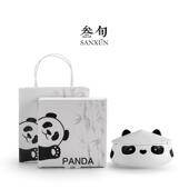 叁熊猫烟旬缸瓷可叁旬爱灰家用客厅创意大陶号高级感办公室带盖子