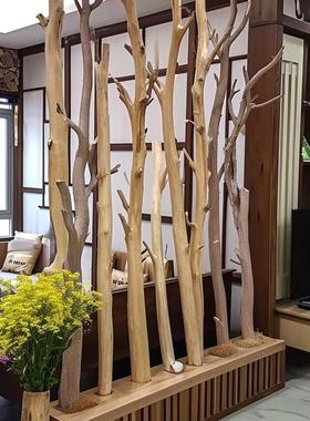 天然原木干风树装饰隔断纯手工屏隔断枝树干民造XFN宿客厅玄关树