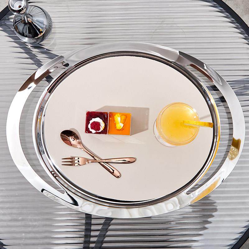 意式轻奢高级感不锈装钢41252634纳果零食托盘下午茶水香槟杯饰收,餐饮具,餐用托盘,淘宝优惠券,粉丝福利购,淘宝优惠卷
