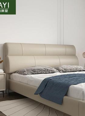 官轻奢现1代真皮双人77258主卧大床 .8米实排木钢架骨架方家俱婚