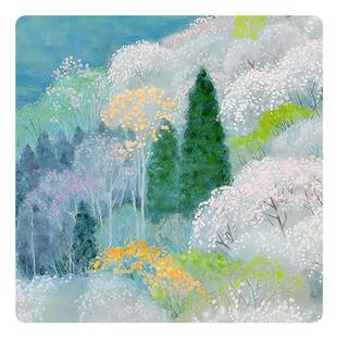 日【风特惠捡漏】野地美树子式覆刻艺QZB术品唯美四季景挂画装饰