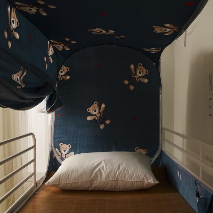 生校免安装防蚊帐上下铺通用床帘遮光布9叠0cm宿住舍免折蒙卓尔居