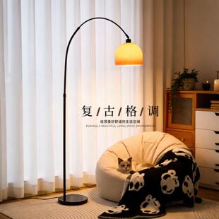 沙T796F日中古法式 鱼落地灯客厅旁卧室床头夕阳发日落氛围钓落日