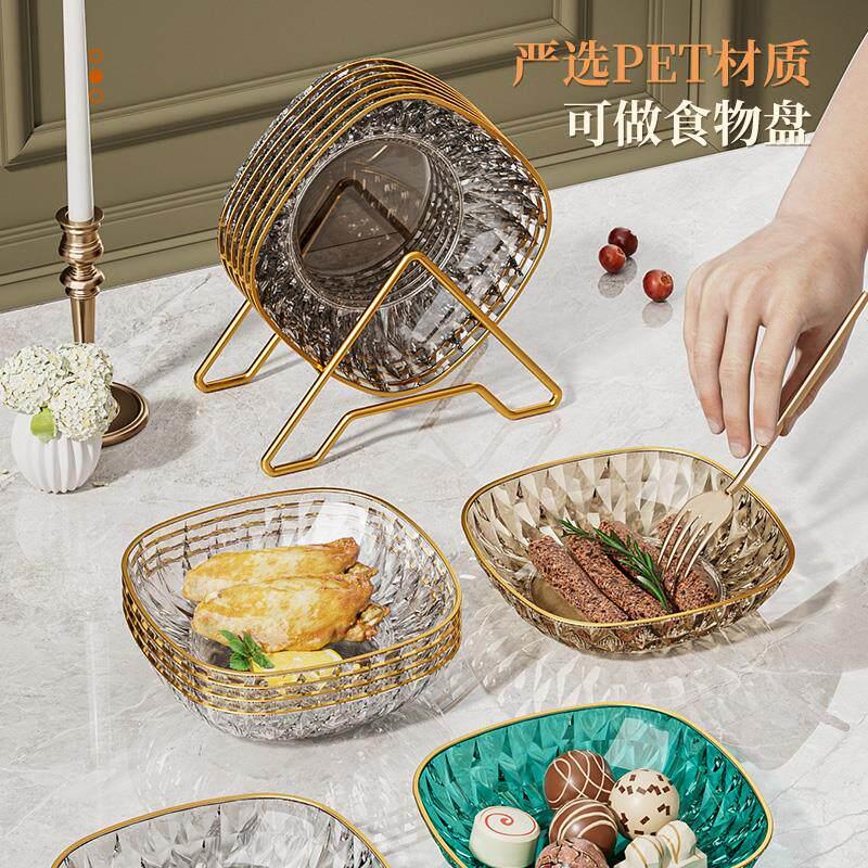 碟高碟端轻奢吐骨头盘垃圾盘小子家用级食品零UDQ食碟盘水果小碟