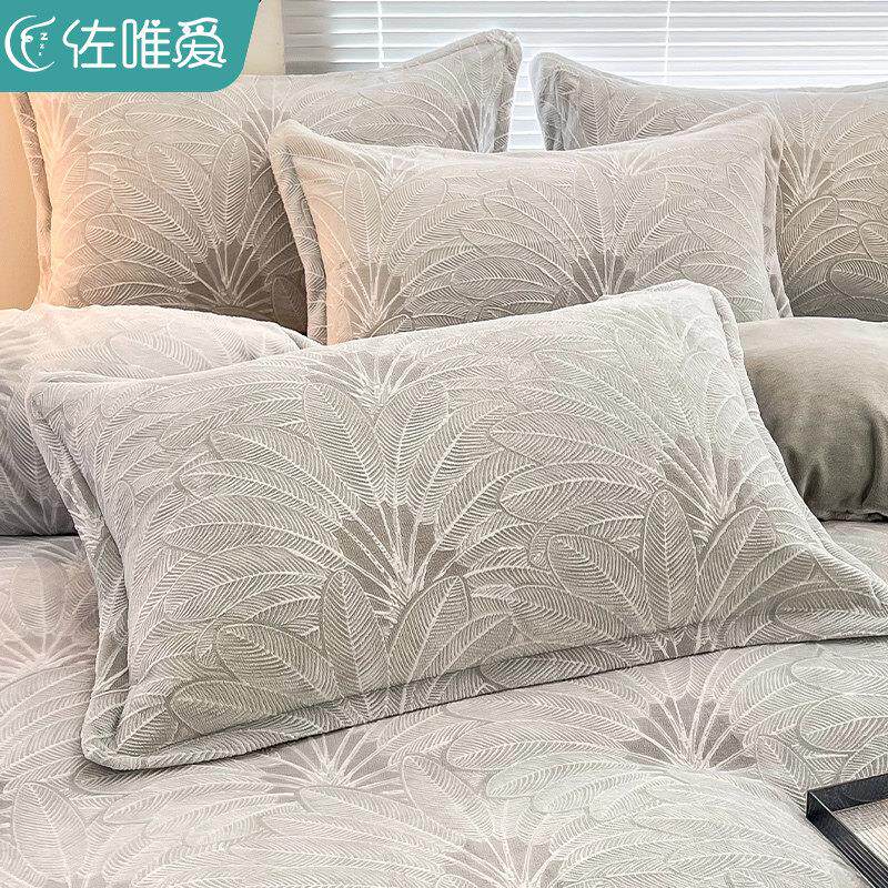 加厚牛奶绒枕套一对448cmx74cm对202新款枕头套装ZQMFDRZT一家用
