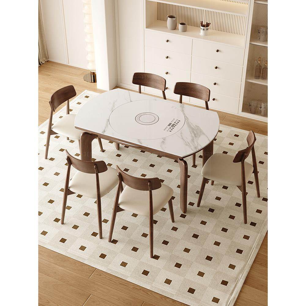 国家补贴北马复古伸缩实岩板可餐桌客厅木家用内嵌电炉磁暖BM24-4,住宅家具,岩板餐桌,淘宝优惠券,粉丝福利购,淘宝优惠卷