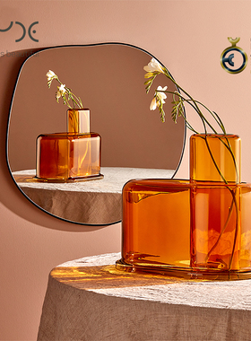 土耳其Nude进口Layers叠韵花瓶水晶玻璃花器样板房装饰摆件软装