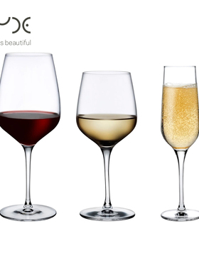 土耳其Nude进口Refine精炼葡萄酒杯水晶玻璃杯子家用红酒杯香槟杯