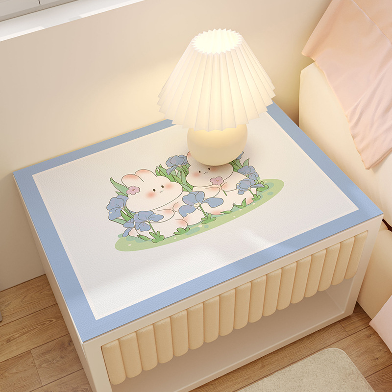 速发简约风格油饰床头柜防垫防水盖装防尘盖布防烫可擦洗皮革桌垫