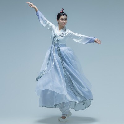 现货速发朝鲜服族服装韩版宫廷装舞蹈练功服艺考民族云迹表演服