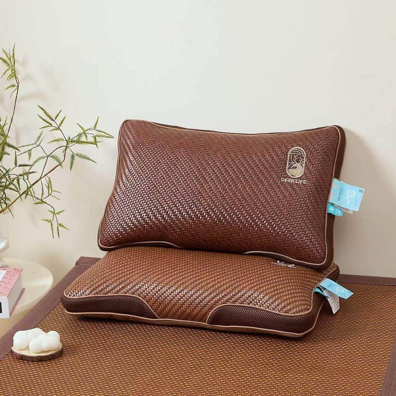 野山藤凉枕头藤枕头冰丝枕头茉莉花枕茶叶枕茶枕头藤席枕头竹枕