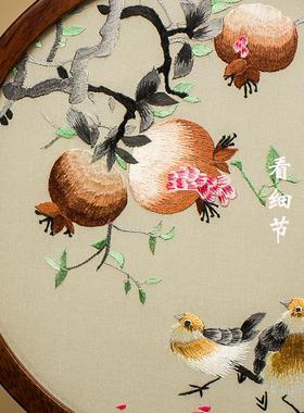 刺绣摆件成品创意苏绣台灯屏风中式摆台双面绣台屏装饰礼品送老外