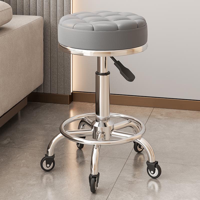 升降转椅圆凳美容凳子滑轮理发店椅美容院专用大工凳美发美甲椅子