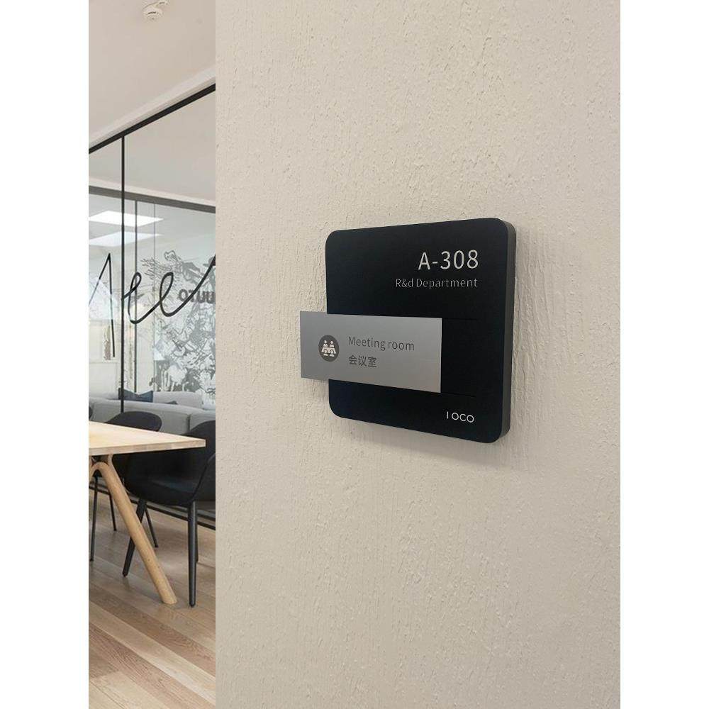 羽鸣家的标识标牌可更换可抽插门牌楼层牌索引牌办公室会议室企业