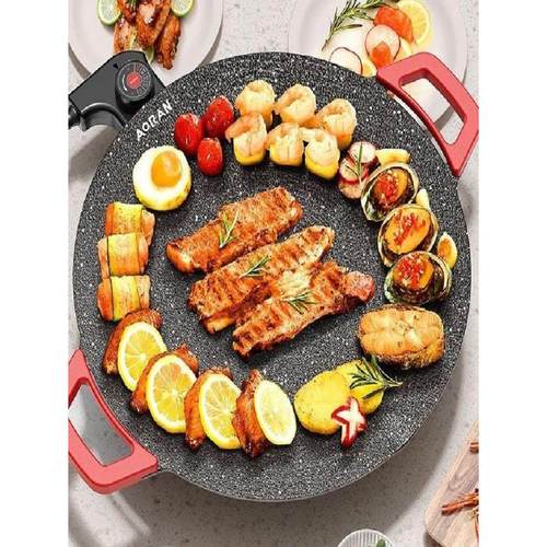 电烤盘，家用烧烤盘，少烟，不粘室内韩式多功能电烧烤架，煎肉烧