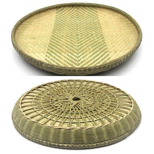 精品竹编簸箕家用晾晒纯手工无孔底部全加固竹制品大号簸箕装饰匾