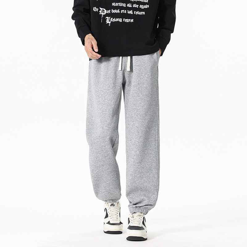 裤子男款春秋2025新款男款运动裤男生灰色休闲裤男士秋季束脚卫裤