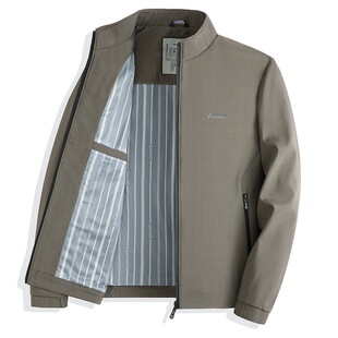 中年男装夹克爸爸装商务通勤老干部风大码宽松立挺轻薄春装外套