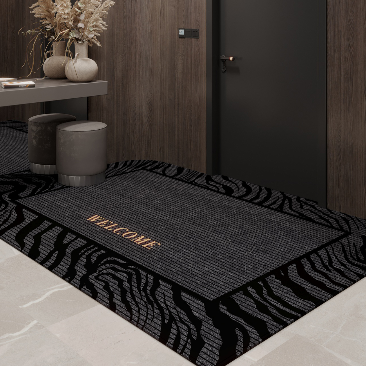 高级轻奢现代简约风入户门门厅地毯进门家用地垫脚垫防滑玄关脚踏