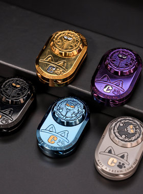 不锈钢傲娇猫神EDC海鲨同款轨道律动edc解压玩具暴躁兔子推牌减压