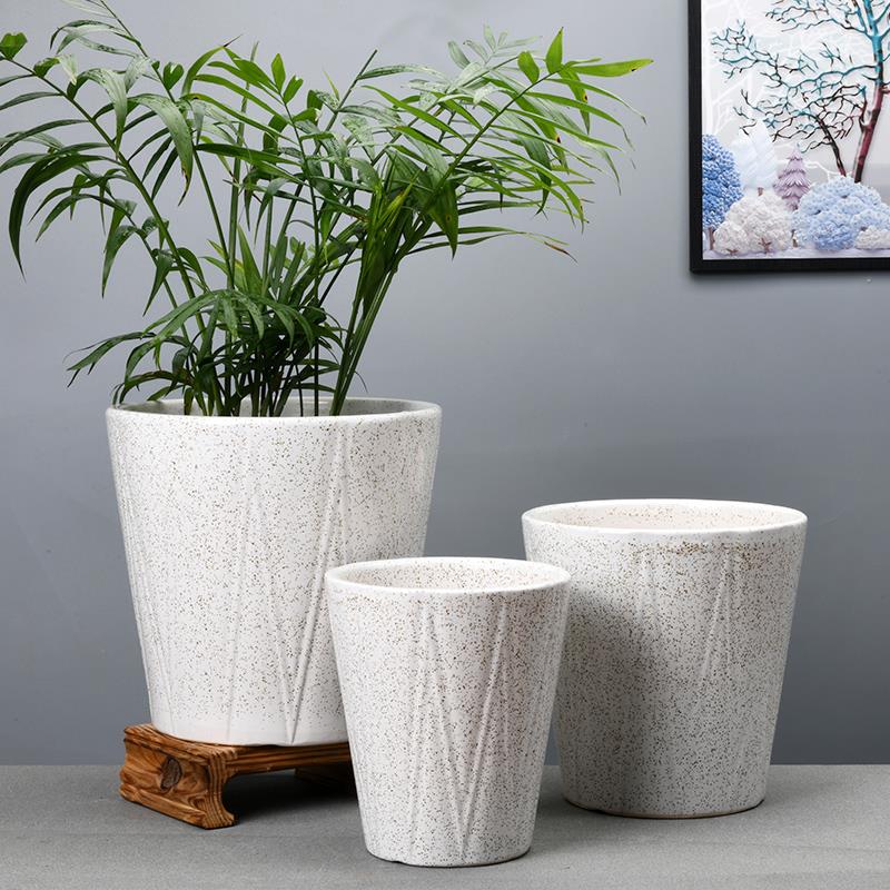 花瓶陶瓷种花盆大号轻奢高端绿箩盆栽种植兰草艺术户外庭院带托盘