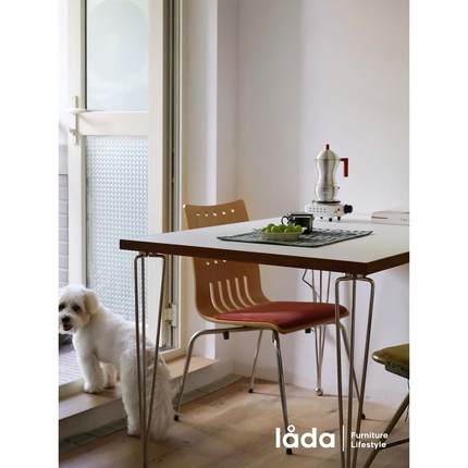 多匣lada 盐白餐桌 小户型家用现代简约轻奢圆桌北欧中古白色餐桌