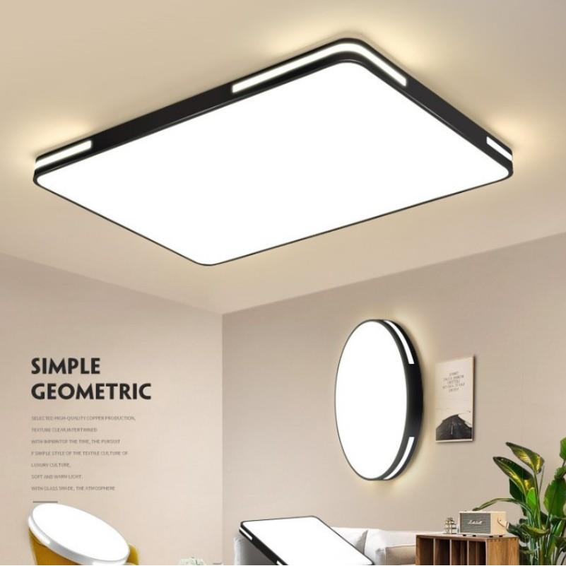 灯具客厅灯简约现代大气家用卧室灯温馨浪漫长方形铁艺led吸顶