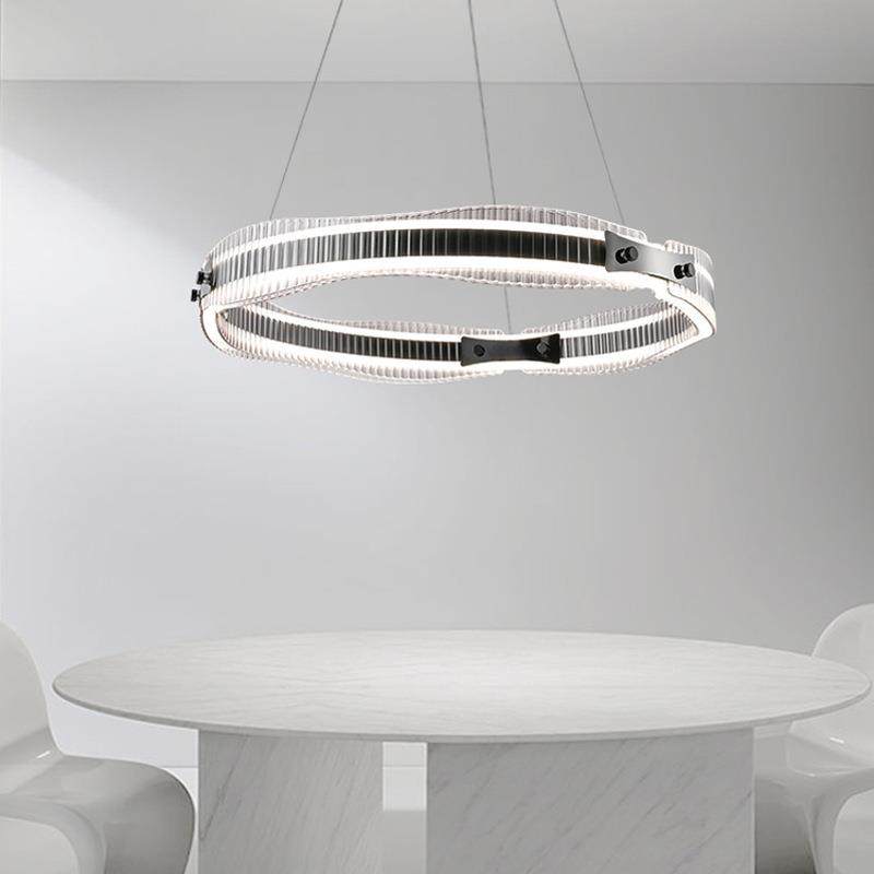 现代简约极简客厅主灯大气创意铝材玻璃吊灯餐厅卧室书房中山灯具