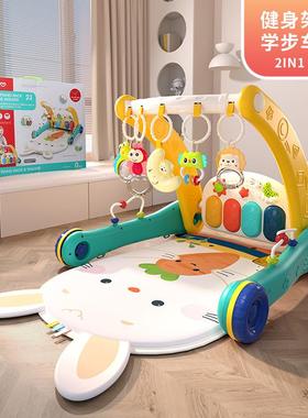 婴幼儿脚踏钢琴多功能健身架宝宝脚踩音乐玩具二合一学步车手推车