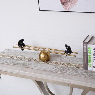 楼梯沉思人物装饰摆件品树脂工艺品思想者雕塑书柜创意送礼