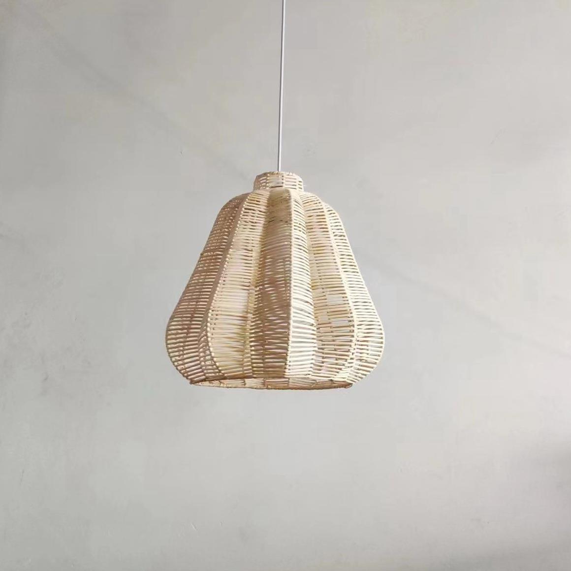 创意中式藤编吊灯樱桃吊灯民宿客厅装饰单头吊灯藤艺吊灯