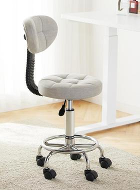 北欧轻奢高级化妆台梳妆凳靠背网红卧室旋转升降家用小户型矮圆凳
