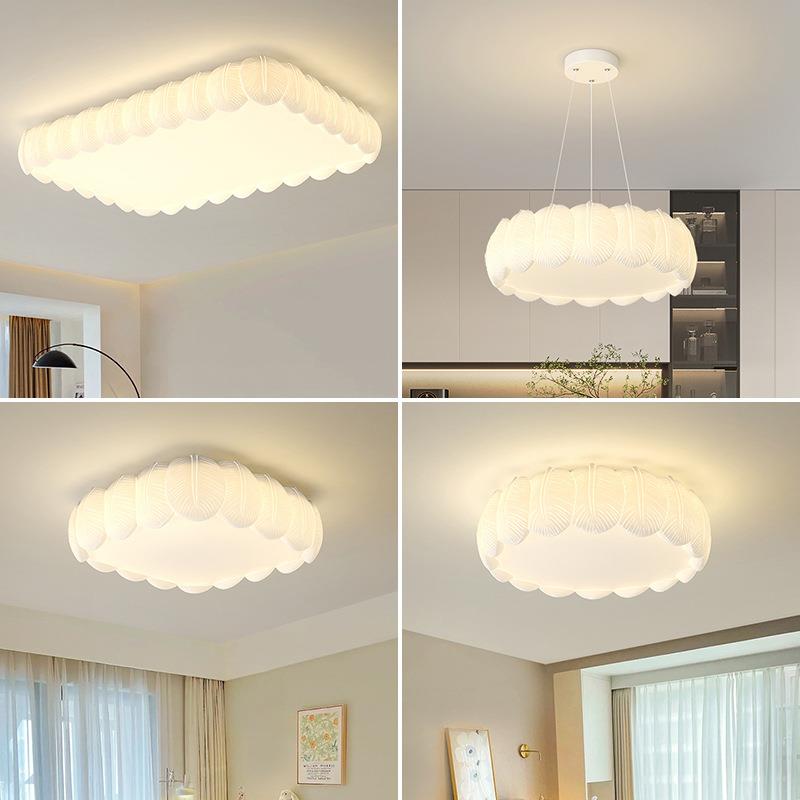 客厅灯现代简约奶油风吊灯全光谱护眼卧室灯设计师款中山灯具套餐