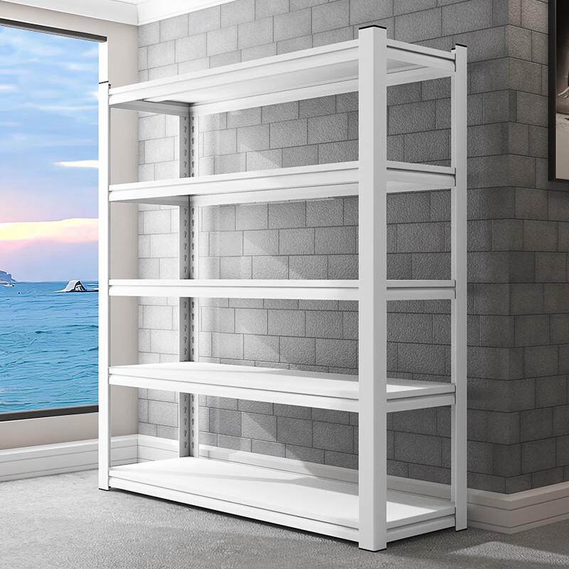 轻型货架置物架仓储仓库展示架超市阳台多层落地收纳架白色铁架子