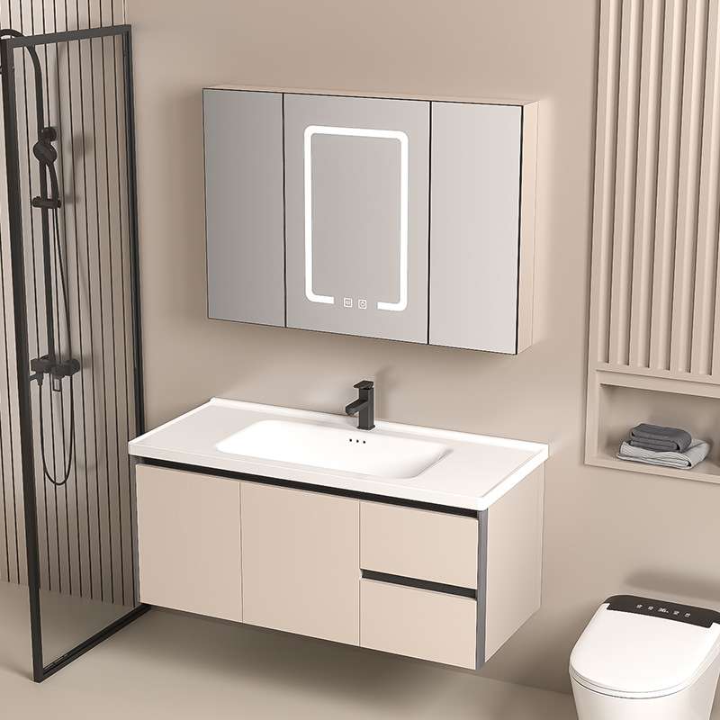 加厚铝蜂窝浴室柜抽屉式大容量储物智能镜柜组合卫生间陶瓷一体盆