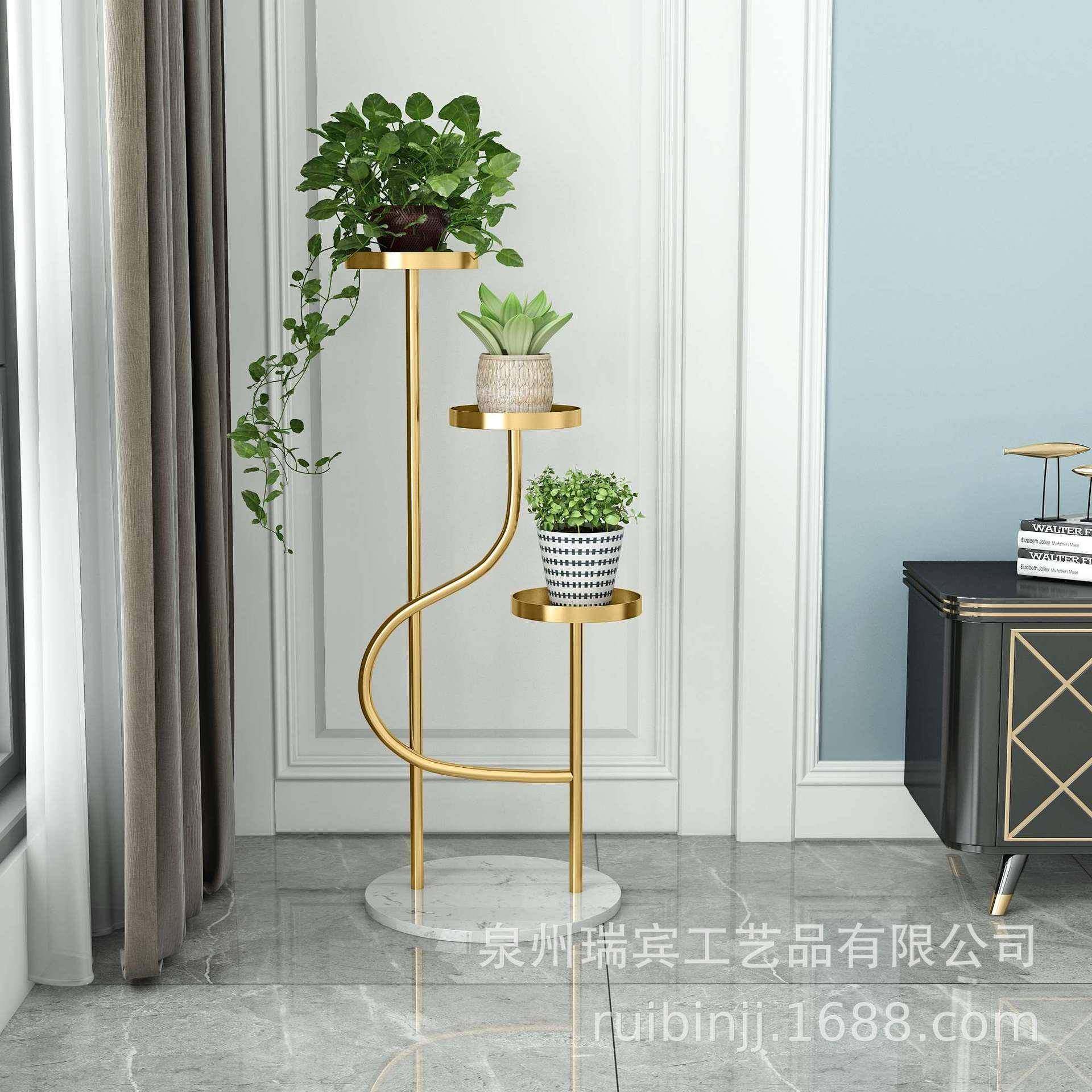 直销网红花架客厅电视柜旁北欧现代轻奢铁艺三层花盆装饰,电子/电工,接线端子,淘宝优惠券,粉丝福利购,淘宝优惠卷