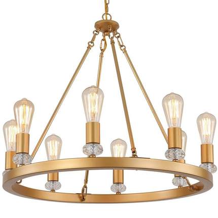 2021新款吊灯loft美式乡村复古工业风客厅餐厅圆形车轮灯具