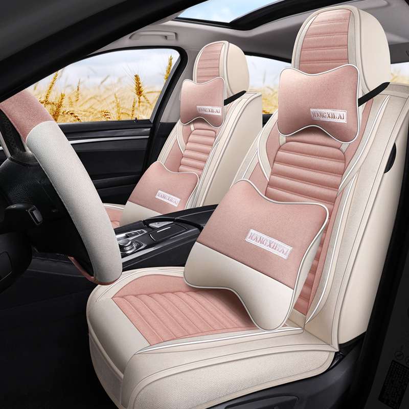 汽车坐垫四季通用全包围坐套新款亚麻座椅秋冬夏专用后座座垫布