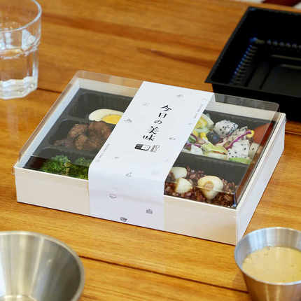商用套餐餐盒一次性木质外卖食品级三五格饭盒水果盒子日式打包盒