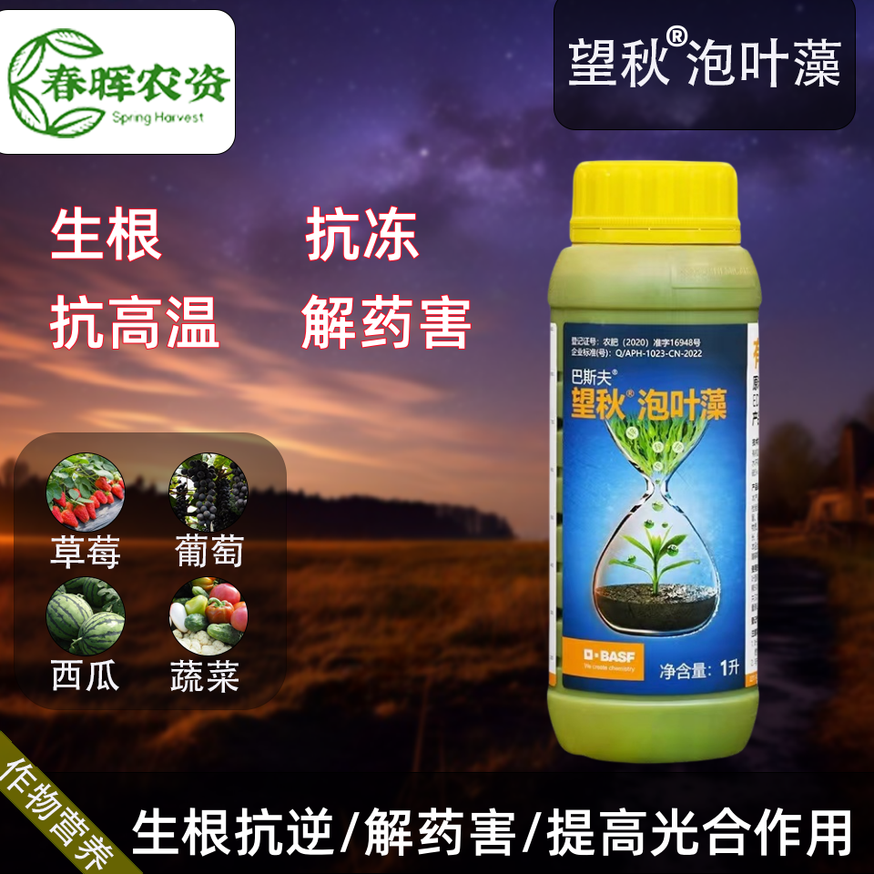 德国巴斯夫望秋泡叶藻有机水溶肥果树蔬菜增产促根抗逆补锌叶面肥