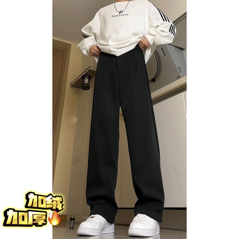 现货高级感痞帅西裤男款夏季fit裤子宽松bf慵懒风垂感阔腿裤高腰