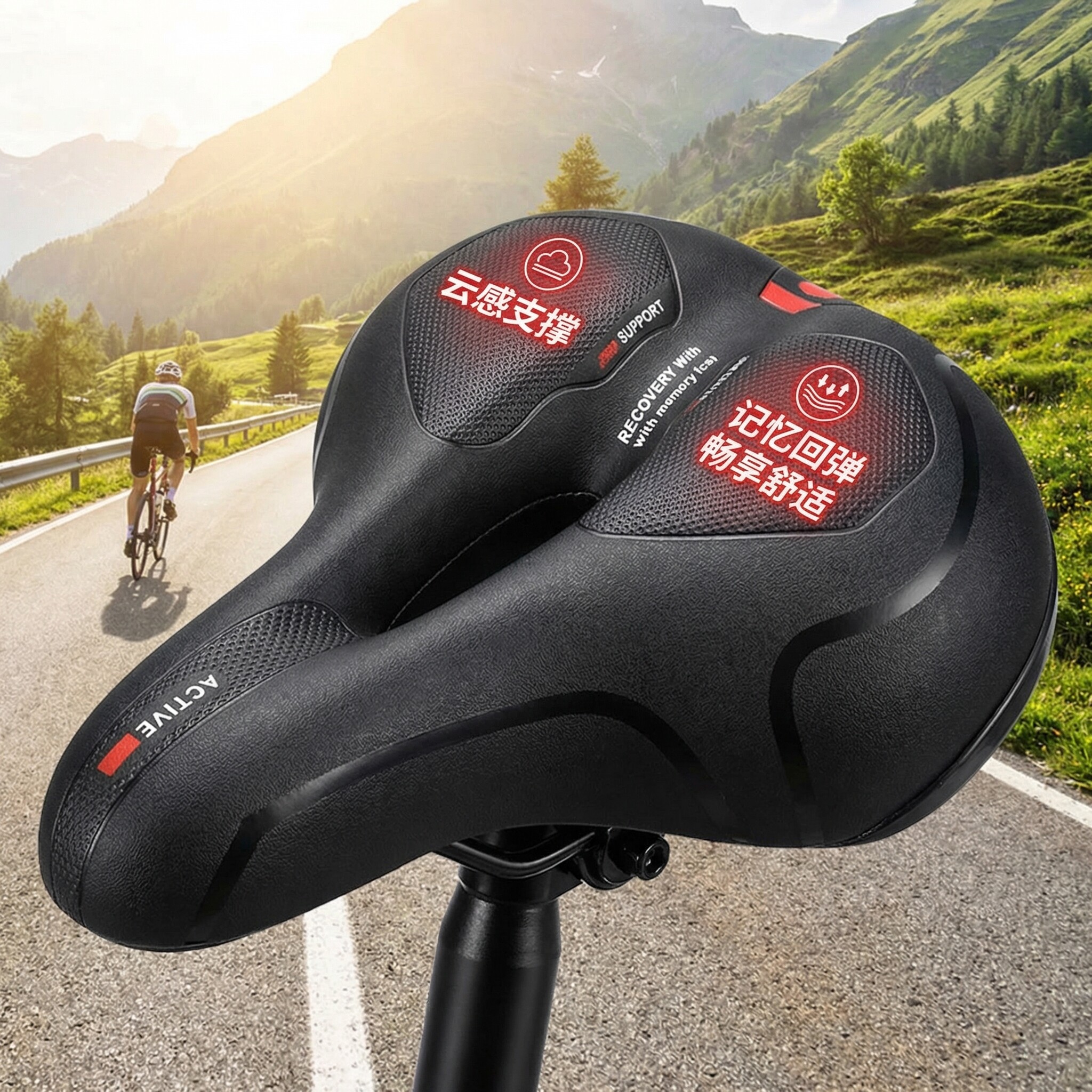 德国自行车坐垫超软防屁股痛加厚减震座椅单车配件座鞍山地车座垫