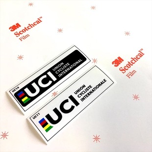UCI世界自行车联盟公路车山地车单车贴纸自行车架前叉头盔定制