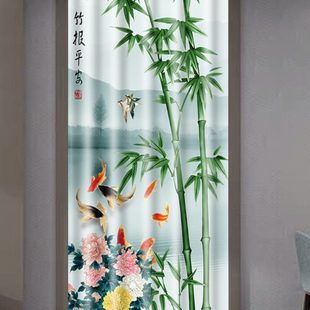 布艺家用子风厨房家纺试衣间卫生间免打孔门帘隔断帘布帘遮挡厕所