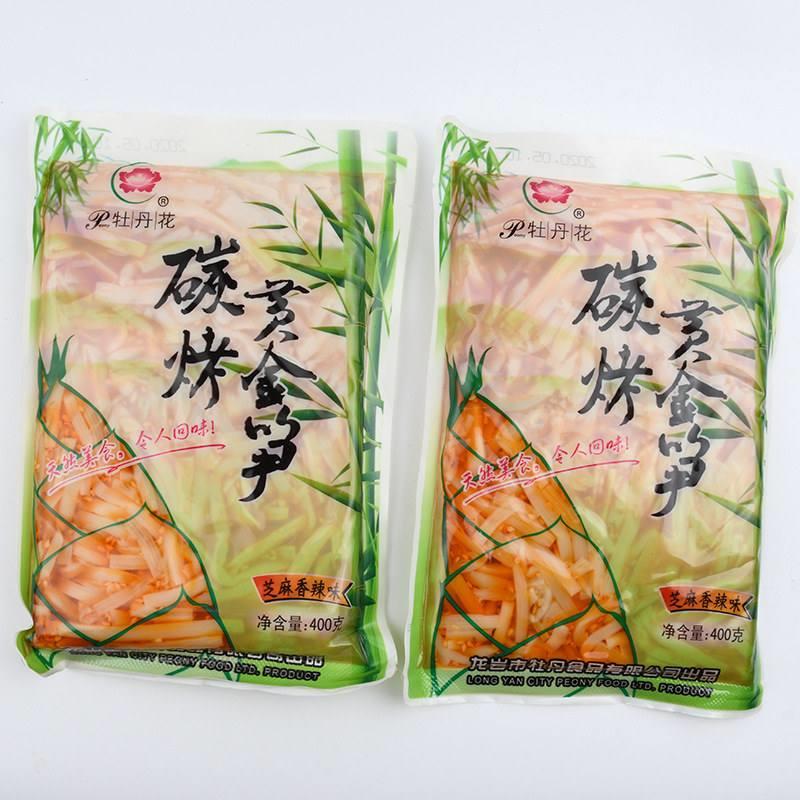 速发红油笋丝芝麻即食碳烤黄金笋丝400g酒店方便菜开袋香辣味ajow